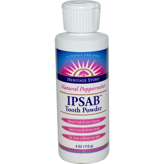 Heritage Store Peppermint Ipsab Tooth powder 4 Oz by Heritage