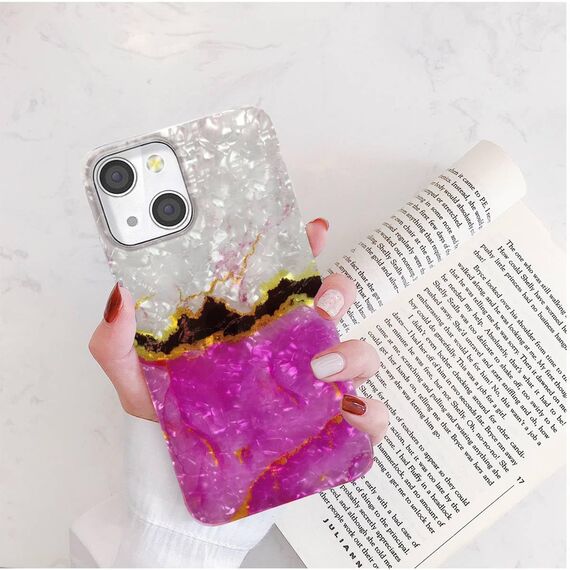 Niedliche Schutzhülle für iPhone 14 13 für Mädchen und Frauen, ARSTVEC Glitzer-Perlen-Glanzschale, glänzend, funkelnd, schlank, weiches TPU, Schutzhülle für iPhone 14, 13, 6.1, eleganter rosa goldener