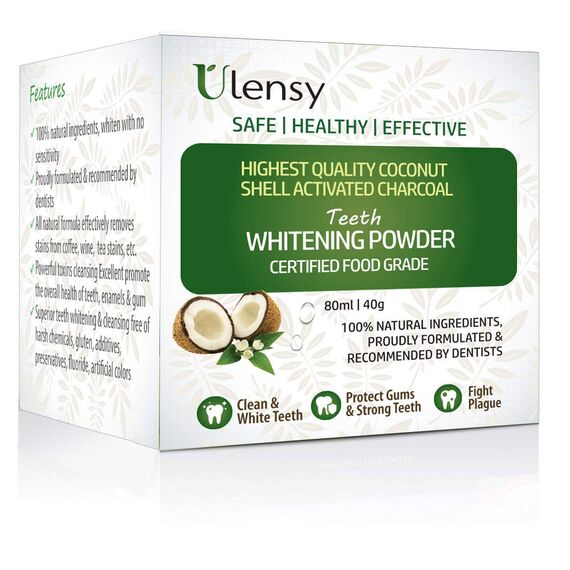SUNATORIA Aktivkohle Zähneaufhellungspulver – Produkt Natürlicher Kokosnuss-Weißener – effektiver Entferner von Zahnflecken für EIN natürlicheres und weißeres Lächeln – verbesserte Formel 2018