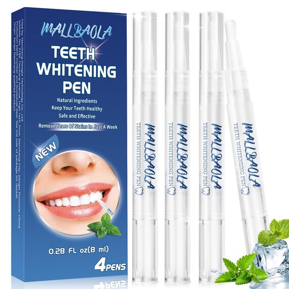 Zahnaufhellung Stift (4 Pens), Quick Zahnweiss Bleaching Gel, Fast Zahnbleaching Set, Wirksamer Zahnweiss Stift, Zahn Weissmacher Hilft Flecken Zu Entfernen