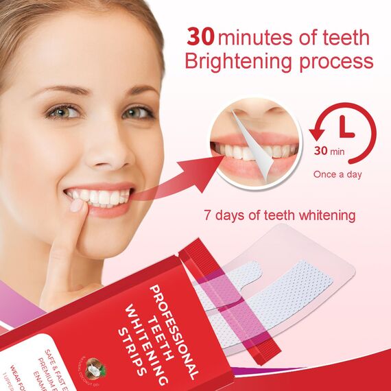 YPYMOD Whitening Strips, Zahnaufhellung, 28 Aufgerüstete Streifen für Zahnaufhellung, Peroxidfreie Bleaching-Zahnstreifen