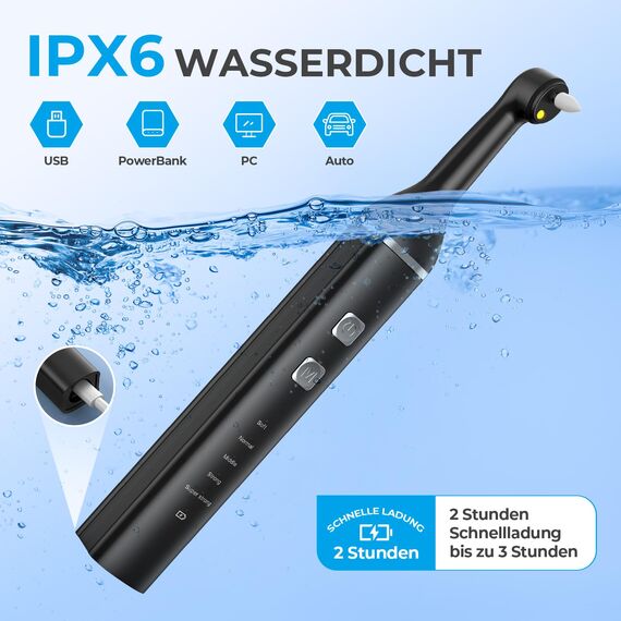 Zahnsteinentferner Zahnaufhellungsset Professionell, Zahnpolierer mit 5 Modi für Zahnreinigung & Zähne Aufhellen, zum Polieren nach der Zahnreinigung, Zahnaufhellung Bleaching Set mit 5 Köpfen