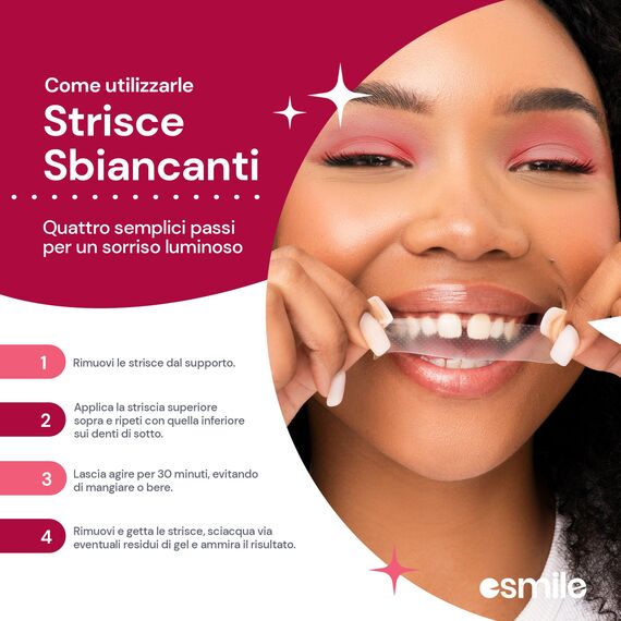 ESMILE – 28 Whitening Strips mit Red Velvet Geschmack – Teeth Whitening Strips für Zahnbleaching Zuhause – 14 Behandlungen