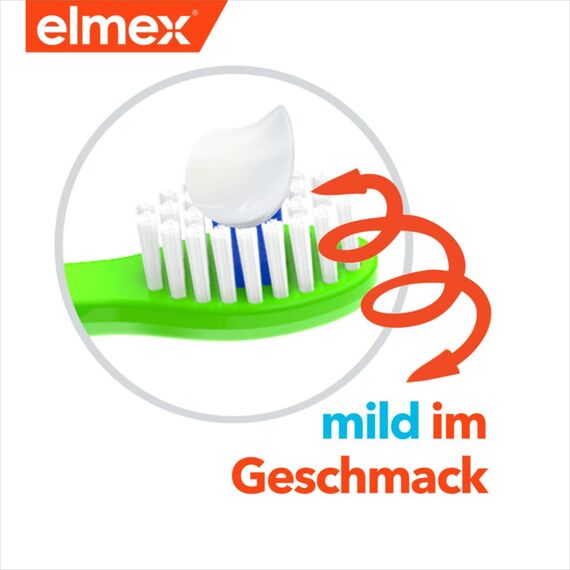 elmex Kinderzahnpasta 2-6 Jahre 50ml Paste– kindgerechte Zahnreinigung für hochwirksamen Kariesschutz – mit Aminfluorid für einen Dreifach-Schutzmechanismus (Packung mit 2)