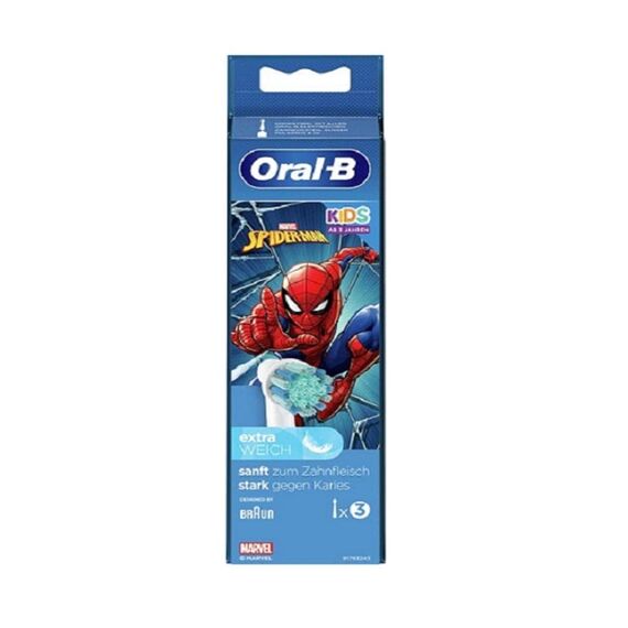 Oral-B Kids Spiderman Aufsteckbürsten - Marvel - Für Kinder ab 3 Jahren - 3er Packung