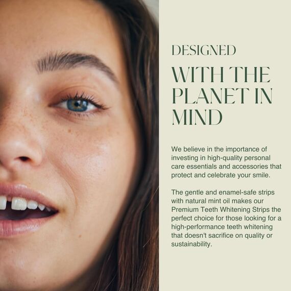 Plus Ultra Premium Zahnaufhellungsstreifen, weiße Streifen, vegan, umweltfreundlich, Zahnaufhellung für