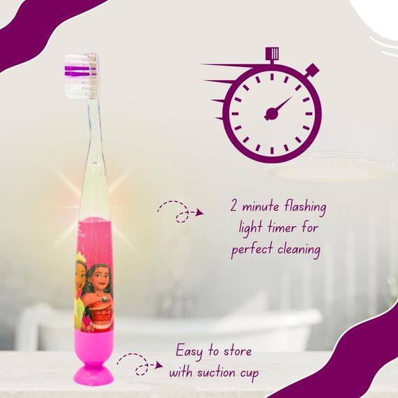 Mr.White Princess Kids Batteriebetriebene blinkende Zahnbürste, mit 2 Minuten blinkendem Timer, geeignet für Kinder ab 3 Jahren, mit weichen Borsten
