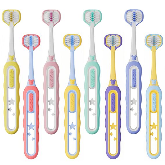 EASICUTI Weiche Kleinkind-Zahnbürsten, effiziente 3-seitige Zahnbürste, Baby-Zahnbürste ab 12 Monaten, Säuglingszahnbürste, Kleinkind-Trainingszahnbürste für Kinder von 1–8 Jahren, reinigt alle Seiten