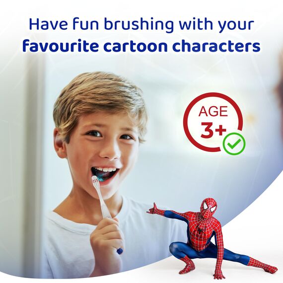 Mr White Jr Batteriebetriebene Handzahnbürste mit Spider-Man Schutzkappe