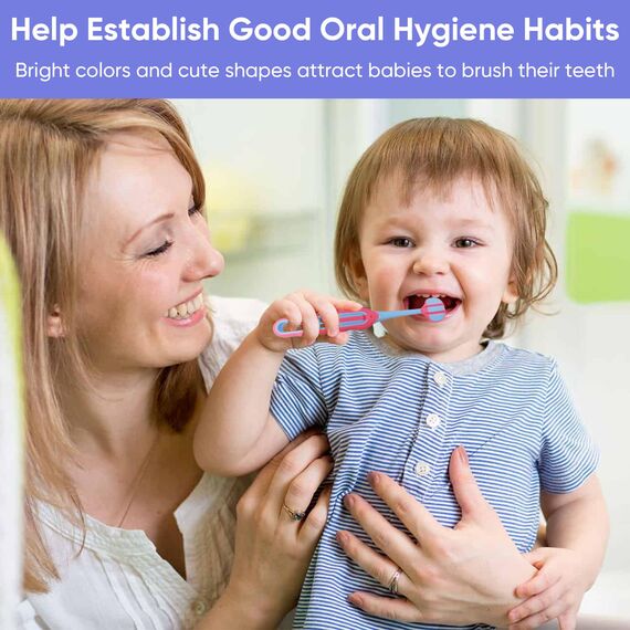 EASICUTI Weiche Kleinkind-Zahnbürsten, effiziente 3-seitige Zahnbürste, Baby-Zahnbürste ab 12 Monaten, Säuglingszahnbürste, Kleinkind-Trainingszahnbürste für Kinder von 1–8 Jahren, reinigt alle Seiten