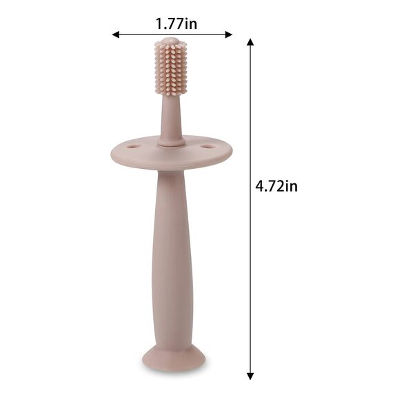 PandaEar 4er Silikon Baby Zahnbürste und Fingerzahnbürste Zahnpflege| Saugnapf-Design Weiche Mundpflege Beißspielzeug Mündliche Massagegerät für Baby und Kleinkinder, BPA Frei, Rosa+Blau