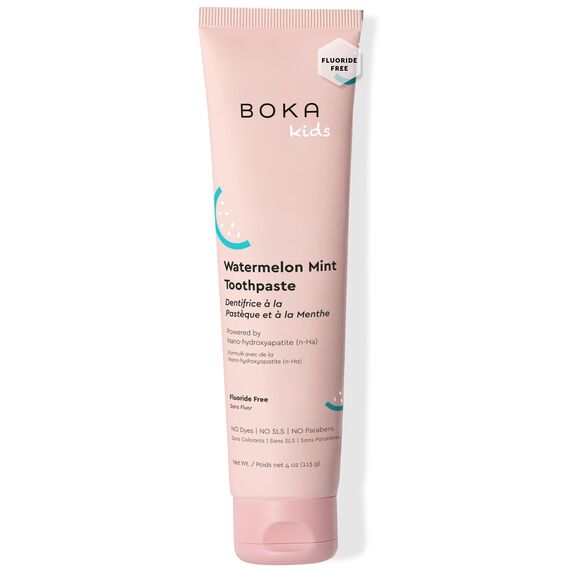 Boka Fluoridfreie Nano-Hydroxyapa-Zahnpasta, Trainingszahnpasta, geeignet für empfindliche Zähne, ohne Sulfat und Parabene, natürliche Aromen und vegan, Wassermelonen-Minze (113 g), 1 Stück