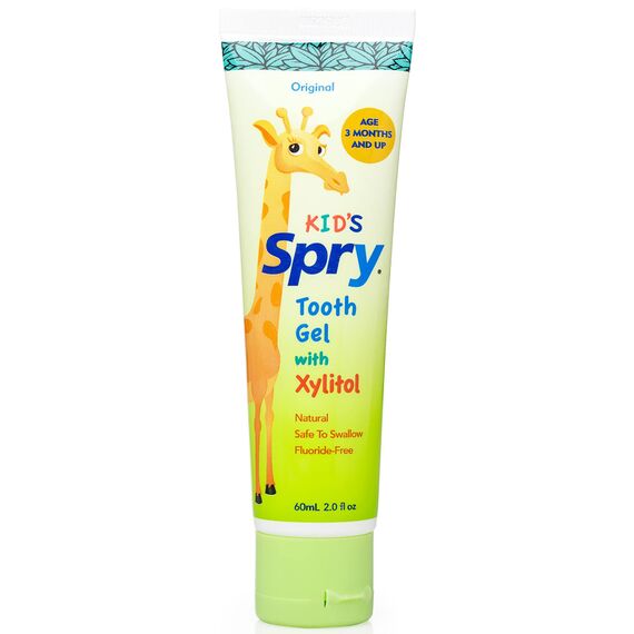 Spry Natürliche Xylit Zahnpasta für Kinder – Fluoridfreie Zahncreme für die gesunde Entwicklung neuer Zähne Original Geschmack | 60 ml (4 Packung)