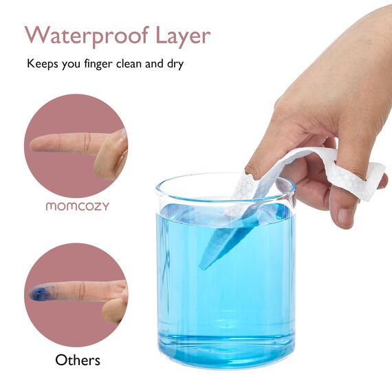 Momcozy Baby-Fingerzahnbürste, Zahnbürste, Zungenreiniger und Zahnfleischtücher, 30 Stück