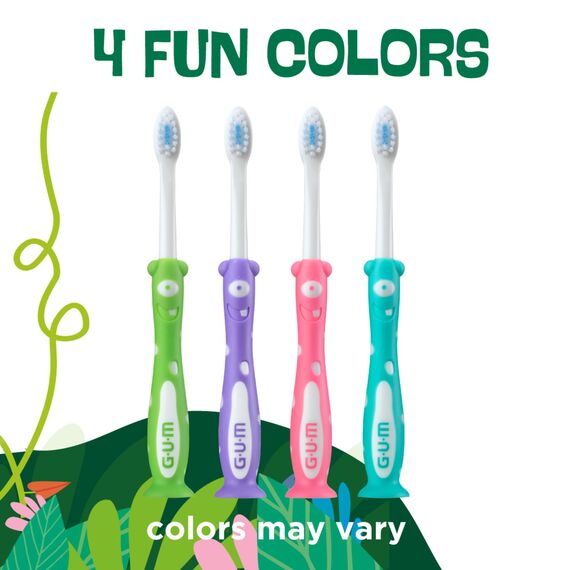 GUM Sunstar Monsterz Kinder/Kleinkind Zahnbürste, Kinder 2, weich, 6 Stück