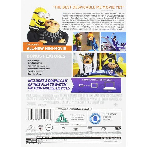 Despicable Me 3 [DVD] [2017]