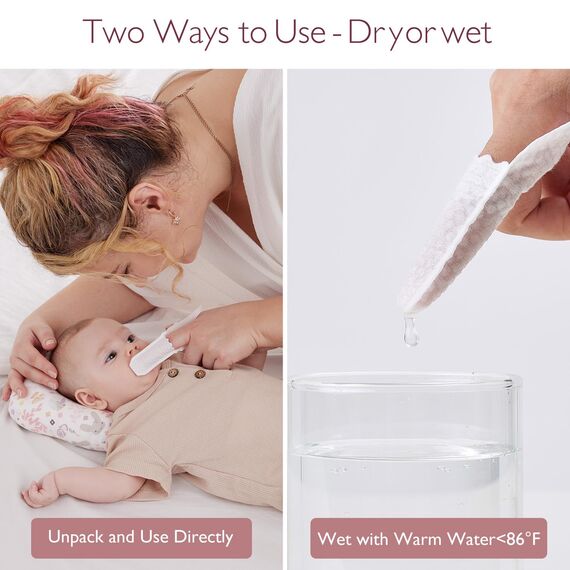 Momcozy Baby-Fingerzahnbürste, Zahnbürste, Zungenreiniger und Zahnfleischtücher, 30 Stück