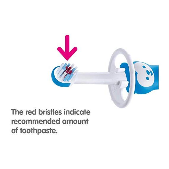 MAM Baby Zahnbürste 2er Pack Baby Zahnbürste mit Sicherheitsschildern, ideal für den Unterricht der Zahnhygiene für Säuglinge, Zahnbürste für Babys, ab der Geburt, Rosa