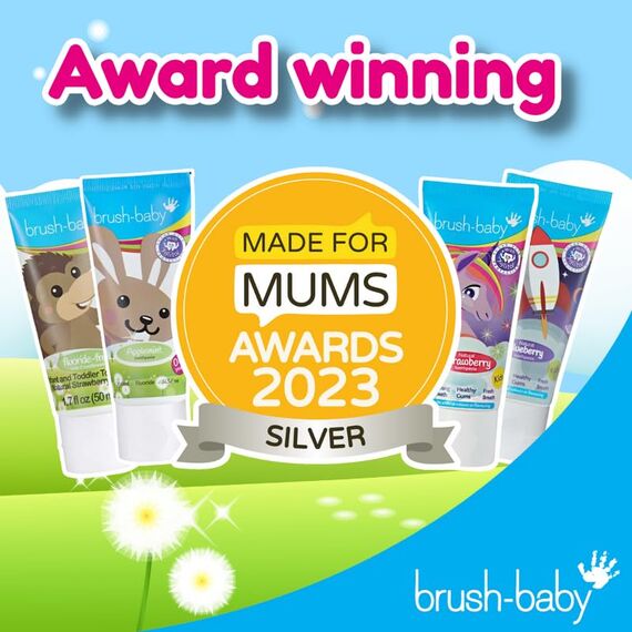 Brush-Baby Zahnungspaste für Babys & Kleinkinder | Zahnung | 0-2 Jahre | Apfelminz-Geschmack, mit beruhigender Kamille. Xylitol & Fluorid für starke Zähne, gesundes Zahnfleisch & frischen Atem | 50 ml