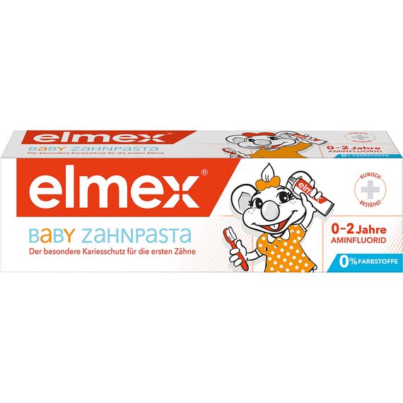 elmex Baby-Zahnpasta, 20ml - Zahncreme für KLeinkinder zwischen dem 1. Zahn - 2 Jahre