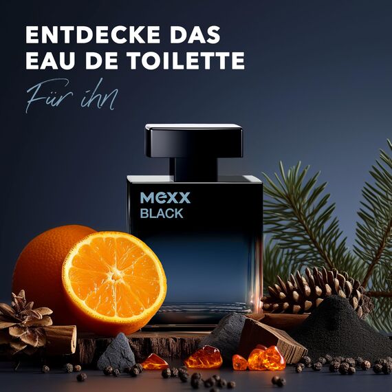 MEXX BLACK Woman Eau de Toilette, fesselnd-intensiver Duft fruchtiger Noten für sinnliche Frauen, 30ml