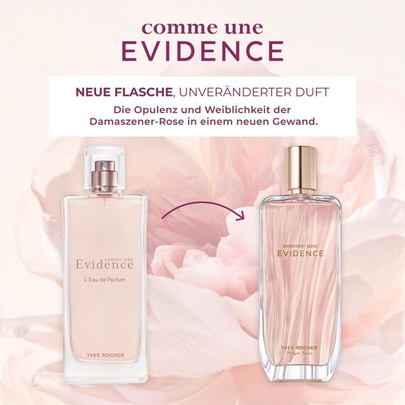 Yves Rocher COMME UNE EVIDENCE - Eau de Parfum Damen - Floraler Chypre-Duft mit Rose, Bergamotte und Patschuli - Elegantes Parfum für Frauen - 100 ml