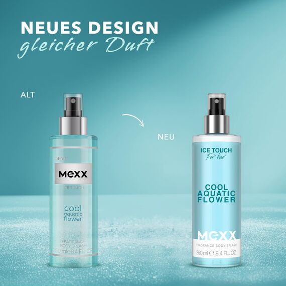 MEXX Ice Touch Woman Body Mist, belebendes, blumig-frisches Körperspray für Frauen, 250ML (Packung mit 2)