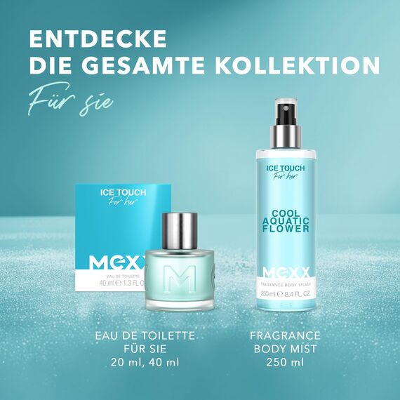 MEXX Ice Touch Woman Body Mist, belebendes, blumig-frisches Körperspray für Frauen, 250ML (Packung mit 2)