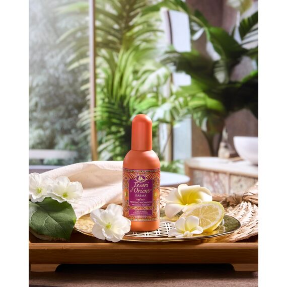 Tesori d'Oriente Eau de Toilette 'Karma' | aromatisches Parfüm mit Nashi-Blüte & Zedernholz | Duft zum Träumen im Aluminiumflakon | Wellness-Rituale für Körper & Sinne | 100ml