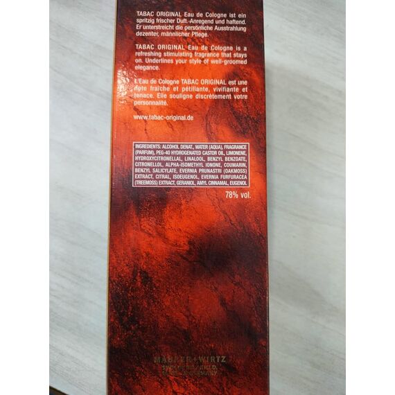 Tabac® Original I Eau de Cologne - Original Seit 1959 - würzig-frisch - dezente männliche Pflege - zeitloser Männerduft I 100ml Splash