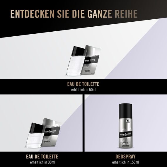 bruno banani Pure Man – Eau de Toilette Natural Spray – Holzig-blumiges Herren Parfüm – 1er Pack (1 x 30ml)