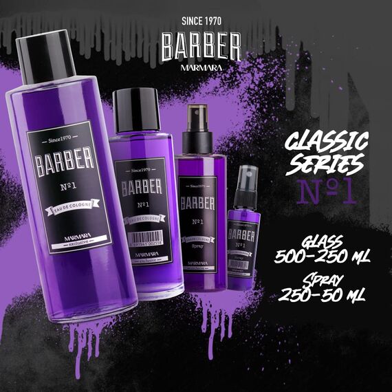 BARBER MARMARA No.1 Eau de Cologne Pump-spray Herren (1x 250ml) After Shave Men - Duftwasser - Rasierwasser Männer - Erfrischt kühlt - Duft Herren - Desinfizierend 70° Alkohol (No.1)