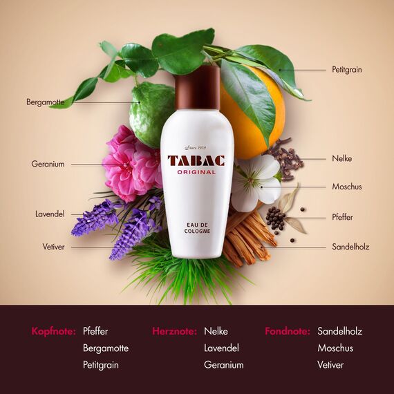 TABAC ORIGINAL Eau de Cologne für Herren: Klassischer Männerduft mit Moschus und Ambra, markanter Herrenduft mit herb-frischen Akzenten und holzig-würzigen Aromen, Made in Germany, 300 ml Splash