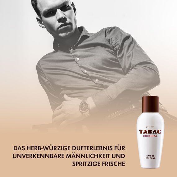 TABAC ORIGINAL Eau de Cologne für Herren: Klassischer Männerduft mit Moschus und Ambra, markanter Herrenduft mit herb-frischen Akzenten und holzig-würzigen Aromen, Made in Germany, 300 ml Splash