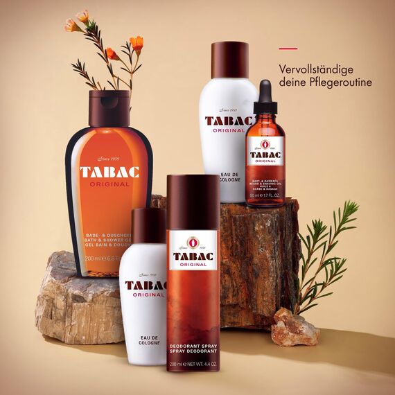 TABAC ORIGINAL Eau de Cologne für Herren: Klassischer Männerduft mit Moschus und Ambra, markanter Herrenduft mit herb-frischen Akzenten und holzig-würzigen Aromen, Made in Germany, 300 ml Splash