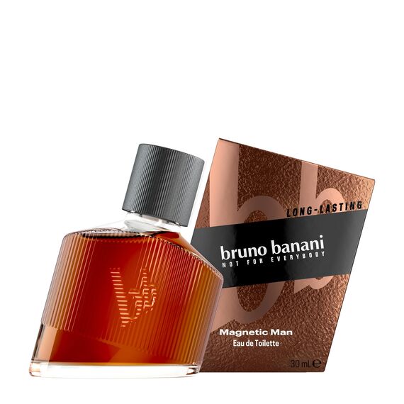 bruno banani Magnetic Man Eau de Toilette, fesselnd-holziger Amberduft für Herren, 30ml