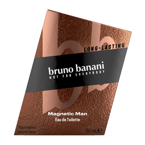 bruno banani Magnetic Man Eau de Toilette, fesselnd-holziger Amberduft für Herren, 30ml