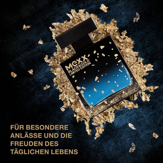 Mexx Black & Gold Limited Edition Man Eau de Toilette, holzig-fruchtiger Herrenduft, 50ml