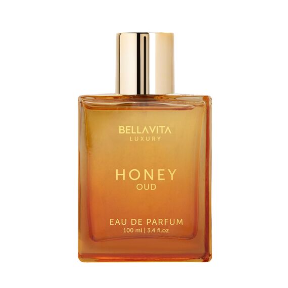 BellaVita Luxury Honey OUD Eau de Parfum 100ml | Arabisches Unisex Parfüm für Damen & Herren | Honig, Bergamotte, Rose, Patchouli, Vanille & Moschus | Langanhaltend, Vegan & Tierversuchsfrei