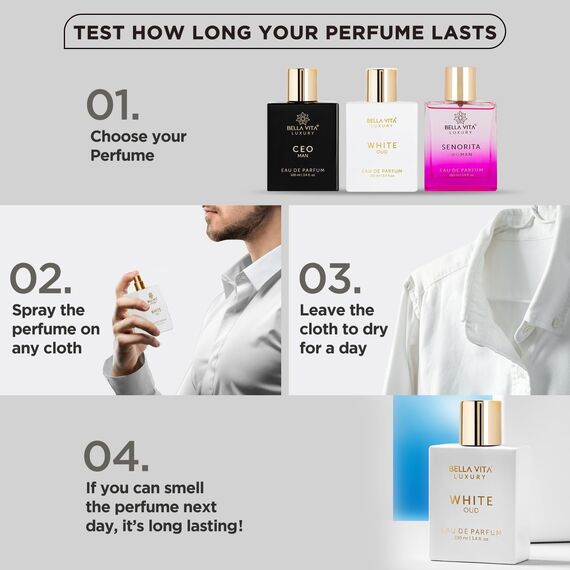 BellaVita Luxury White OUD Unisex Parfüm 100ml | Arabisches Eau de Parfum für Damen & Herren | Exquisite Oud, Vanille, Moschus & Vetiver Düfte | Langanhaltend, Vegan & Tierversuchsfrei