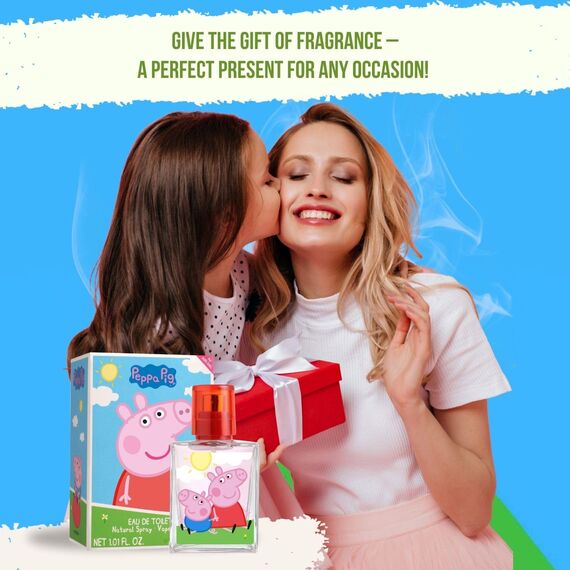 Air-Val Pig Parfüm für Kinder: Duft in Glasflakon mit Motiv von Wutz und ihrem Bruder George, Eau de Toilette (30 ml)