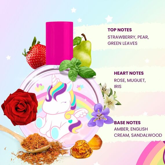Eau My Unicorn Parfüm für Kinder: Duft für Mädchen im schönen Glasflakon und Einhorn Motiv (30ml)
