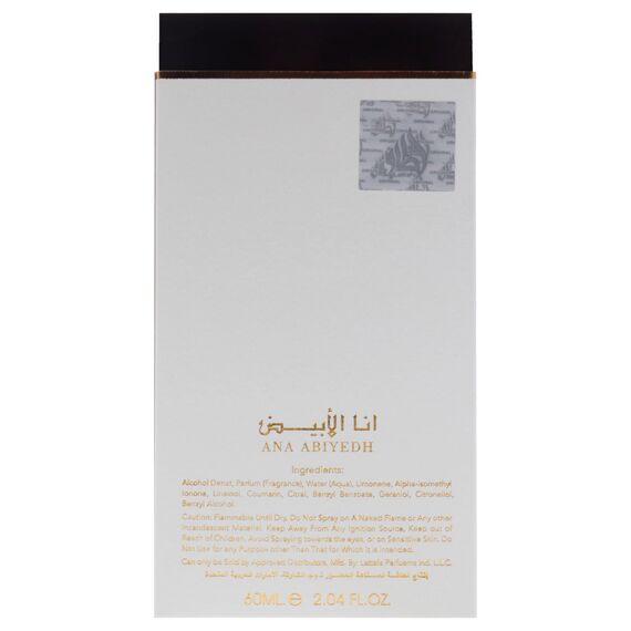 Lattafa Perfumes Ana Abiyedh Leather for Unisex Eau de Parfum Spray, 57 ml