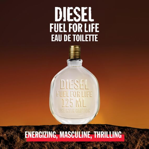 Diesel Fuel For Life Parfüm Herren| Eau de Toilette| Männer Parfum| Parfume Men| Herrenparfum| Diesel Parfum Männer| Natural Spray| Frischer und holziger Duft | 50ml Aloe Vera