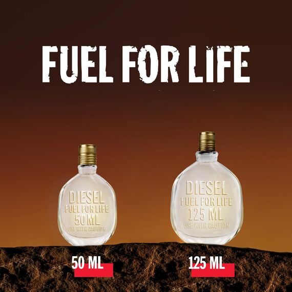 Diesel Fuel For Life Parfüm Herren| Eau de Toilette| Männer Parfum| Parfume Men| Herrenparfum| Diesel Parfum Männer| Natural Spray| Frischer und holziger Duft | 50ml Aloe Vera