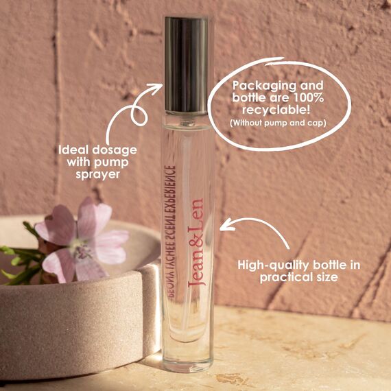 Jean & Len Scent Experience Peony & Lychee, Eau de Toilette mit Pfingstrose & Litschi Duft, praktisches mini parfum, ideal für unterwegs, hochwertiger Glas Flacon, 10 ml