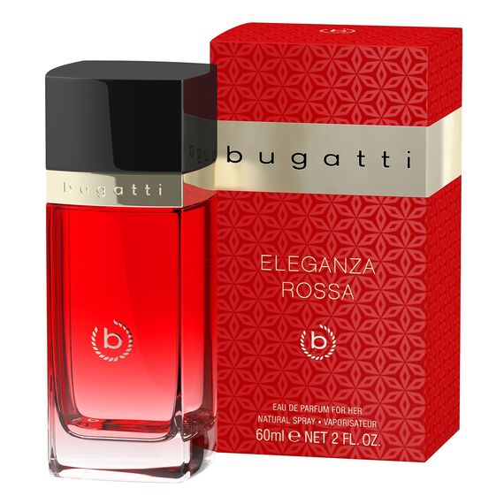 Bugatti ELEGANZA ROSSA EdP 60ml I Sinnliches Damen Parfüm für Jedes Alter und Jeden Anlass I Verführerische Kombination aus Pfirsich, Iris & Vanille I Floral & Fruchtig