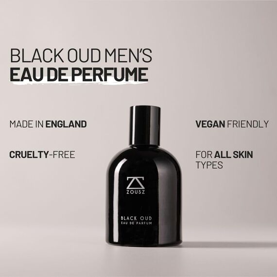 ZOUSZ Black Oud Eau De Parfum - Luxuriöses Oud Parfum für Männer mit Schwarzem Oud-Holzöl - Oud Duft mit Sandelholz, Zedernholz & Patschuli Geschenk für Männer