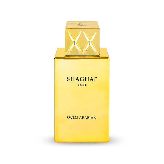 Shaghaf Oud Eau de Parfum 75ml von Swiss Arabian Safran Rose Praline Vanille Holz – Ein Duft für Damen und Herren
