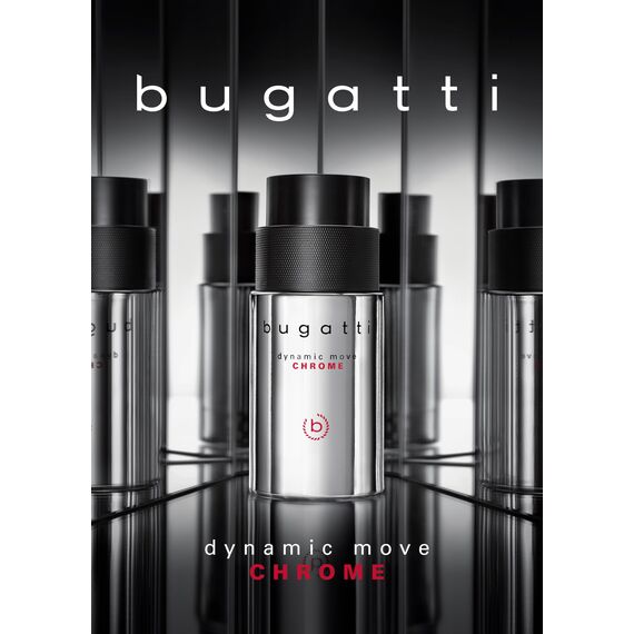 bugatti Parfüm Herren Dynamic chrome 100ml I Orientalisch- Eau de Toilette I sinnlich-starke Kombination aus Kaschmirholz, Moschus & Litschi I fruchtig, frisch & holzig-warm